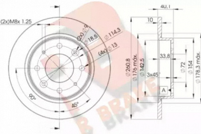 R BRAKE 78rbd26251 -  Тормозной диск